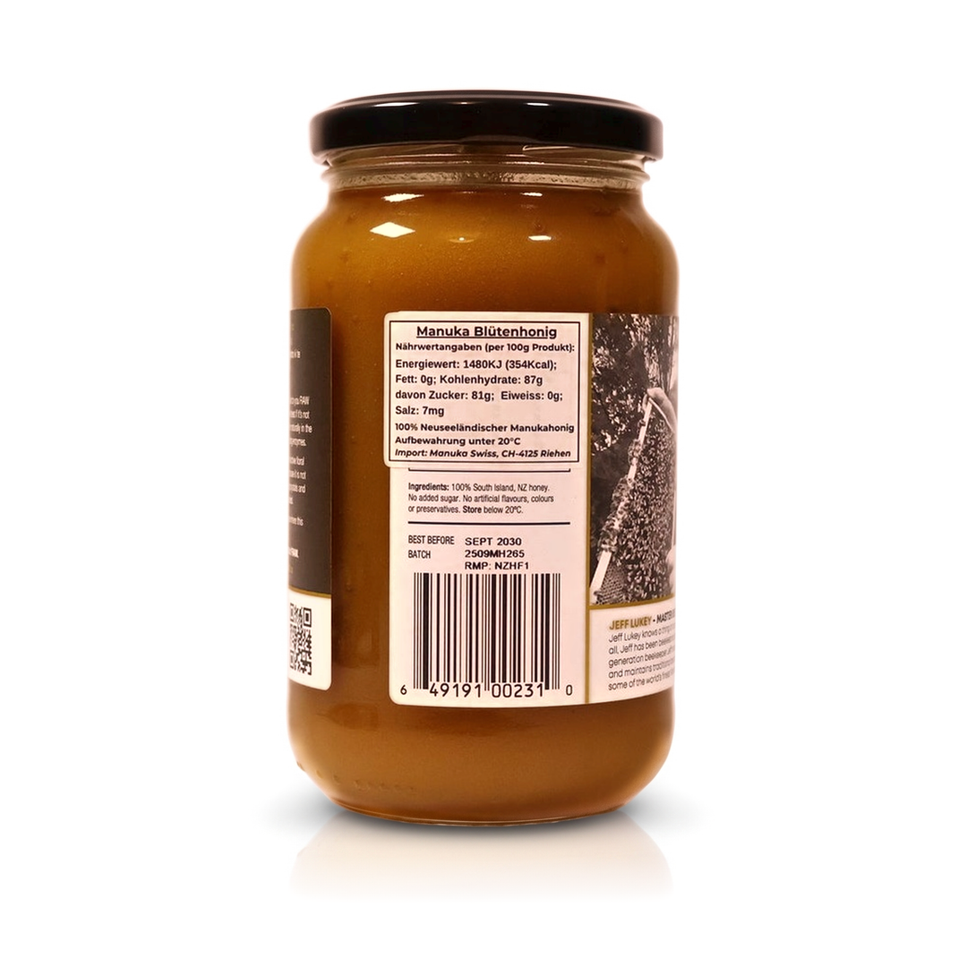 Manuka Honig 265, 500 g – Rückseite