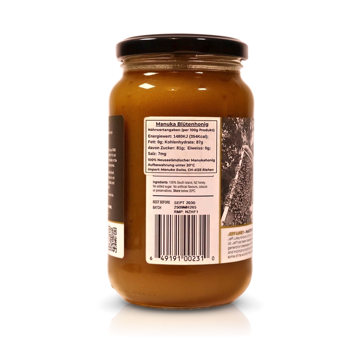 Manuka Honig 265, 500 g – Rückseite