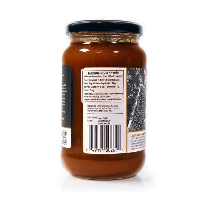 Manuka Honig 400, 500 g – Rückseite