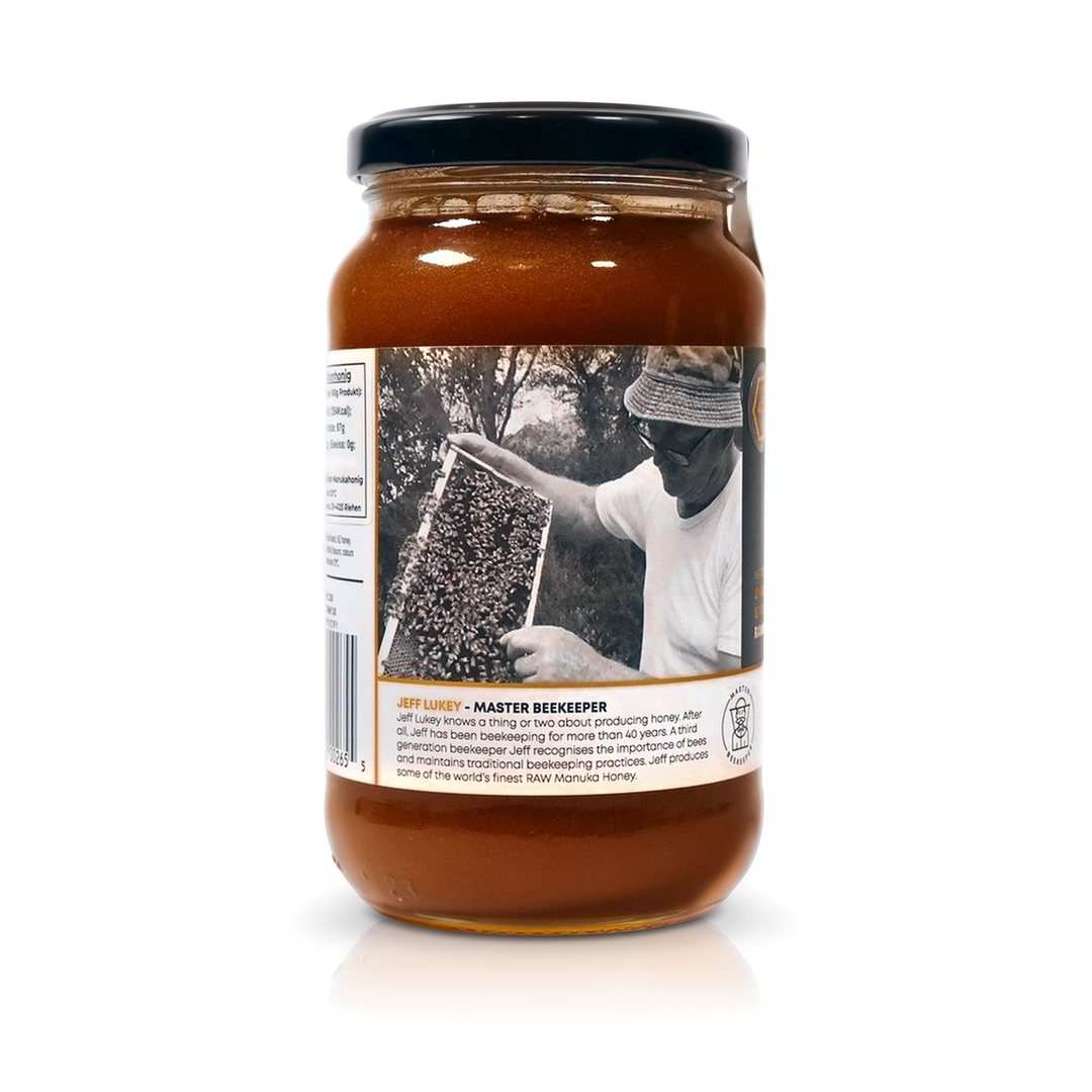 Manuka Honig 400, 500 g – Seitenansicht